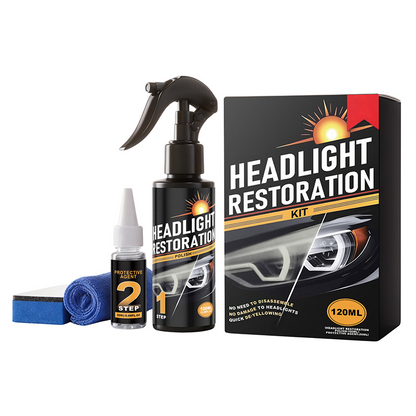 🏆 Last Day Special Price £9.99 ! 🔧Buy 2 Get 1 Free🎁Headlight Restorer Kit – 2 steps, no disassembly. Removes yellow haze, restores clarity. Long‑lasting UV shield. 🚗✨