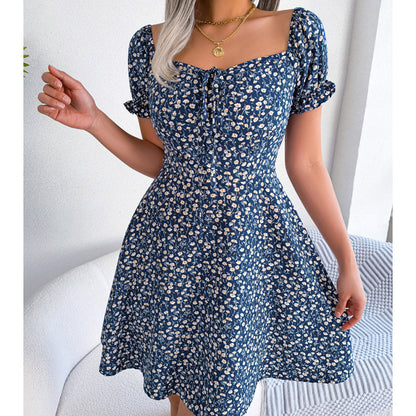 🌺 LIMITED-TIME 50% OFF! ✨ Women's Floral Sundress – Drawstring Bust, A-Line, Lightweight, Summer ☀️