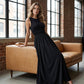 Women's Elegant Ruched Waist Dress with Pockets