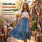 📢📢40% OFF !! ⏰Women's High Waisted Tiered A-Line Denim Maxi Skirt