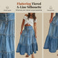 📢📢40% OFF !! ⏰Women's High Waisted Tiered A-Line Denim Maxi Skirt