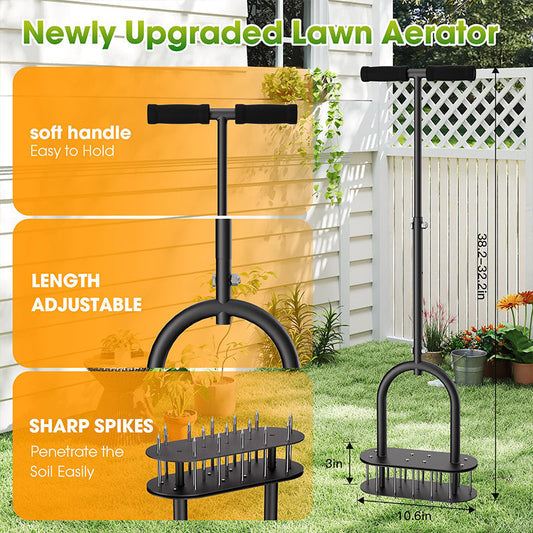 💐 50% OFF NOW! Heavy-Duty Lawn Coring Aerator – Removes soil plugs & boosts root growth 🌱🏡【Limited Time】