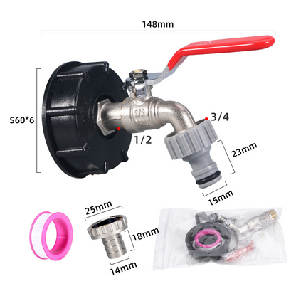 🚰 IBC Tank Brass Tap ✅ Universal Fit & Easy Flow Control | Heavy-Duty Leak-Resistant Use 💧