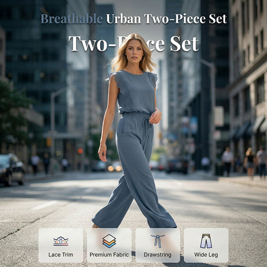 🎉 2026 Sale — Over 35,000 Sold! 👗 Women's Sleeveless Top & Wide-Leg Pants Set 🌴