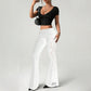 🔥While Supplies Last 50% OFF!🎉 Women's Ruched Lace Panel Flare Pants