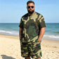📢📢40% OFF !! ⏰Men's Camouflage Print T-Shirt & Shorts Set