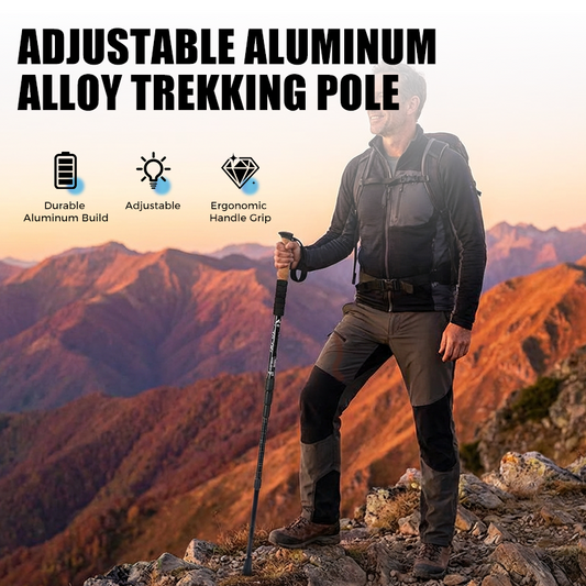 ⛰️ Last Day Special Price £12.99 ! ✨ Adjustable Aluminum Alloy Trekking Pole – Durable, Shock-Absorbing, Lightweight 🌲