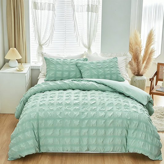 🔥While Supplies Last 50% OFF!🎉 3-Piece Pintuck Textured Duvet Cover Set