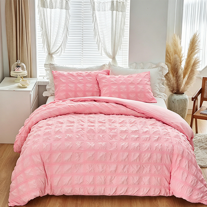 🔥While Supplies Last 50% OFF!🎉 3-Piece Pintuck Textured Duvet Cover Set
