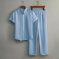👔 LIMITED-TIME 50% OFF! ✨ Men's Textured 2-Piece Set – Shirt & Pants, Breathable, Coordinated 🧳