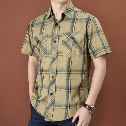 📢📢40% OFF !! ⏰Men's Casual Plaid Short Sleeve Shirt