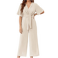 📢📢50% OFF !! ⏰Women's Elegant V-Neck Wide Leg Waist Tie Jumpsuit