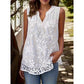🌸 50% OFF NOW!✨ Women’s Chic Floral Lace Sleeveless Shirt – Elegant V-Neck & Romantic – Wardrobe Staple 🕊️