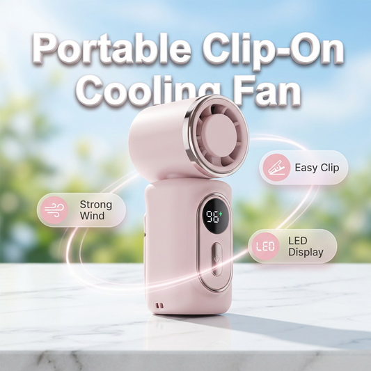 🏖️LAST DAY SALE ONLY ￡13.99!!🎁🔥 3000mAh USB Clip Fan – 360° Rotatable, Ultra-Portable 🌬️ | For Travel ✈️, Office 💼, Kids 👶 | Clips Anywhere!