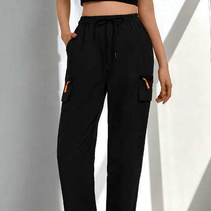 👖 50% OFF NOW! 🏆 Women's Drawstring Cargo Pants with Pockets – Lightweight, elastic cuffs & multi-functional pockets – perfect for travel, hiking or everyday casual 🔥