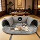 📢📢40% OFF !! ⏰Plush 2-in-1 Cat Tunnel Bed