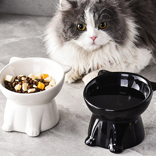 📢📢50% OFF !! ⏰Cute Cat-Ear Design Raised Pet Bowl