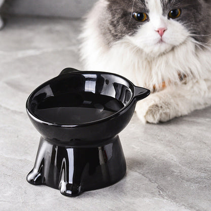 📢📢50% OFF !! ⏰Cute Cat-Ear Design Raised Pet Bowl