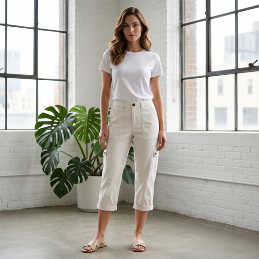 🛒 LIMITED-TIME 50% OFF! ✨ Women's Casual Cargo Capri Pants – Utility Pockets, Comfort Fit, Versatile Style 👖