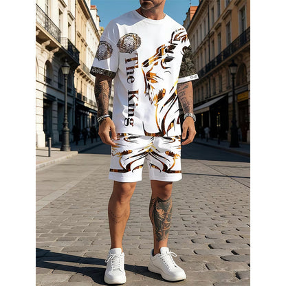 🦁 LIMITED-TIME 50% OFF! ✨ Men's Lion Graphic Set – Bold, Breathable, Urban Cool 😎