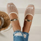 👡 LIMITED-TIME 50% OFF! ✨ Women's Mesh Mary Jane Flats – Breathable, Metallic Accent, Slip-On ☀️