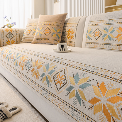 🛋️ 50% OFF NOW! 🌸 Non-Slip Bohemian Chenille Sofa Cushion Cover – Soft, boho pattern & machine washable – Non-slip backing, fits most sofas – perfect for cozy home decor or pet-friendly spaces 🐾