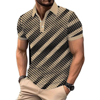 👔 LIMITED-TIME 50% OFF! 💥 Men's Geometric Print Collared Shirts – Muscle Fit, Breathable, Fade Resistant ✨