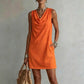 👗 LIMITED-TIME 50% OFF! 💥 Elegant Slim Fit Cowl Neck Dress – Sleeveless, Side Pockets, Versatile ✨