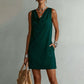 👗 LIMITED-TIME 50% OFF! 💥 Elegant Slim Fit Cowl Neck Dress – Sleeveless, Side Pockets, Versatile ✨