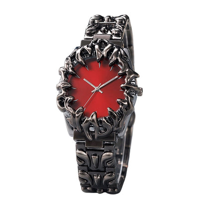 ⌚ LIMITED-TIME 50% OFF! ✨ Creative Claw-Shaped Quartz Watch for Men – Red Dial, Sculptural Bracelet, Statement Style 🔥
