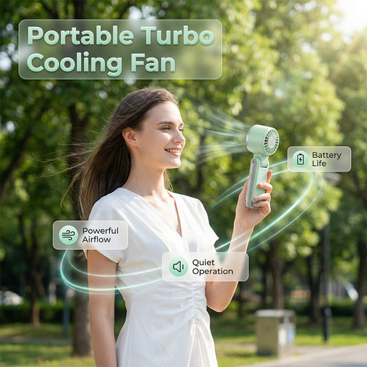 🌞Summer Hot Sale-50% Off!!🌿Foldable Turbo Handheld Fan with LED Display