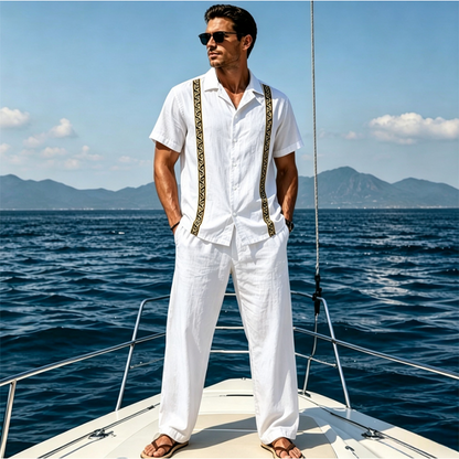 ⏳🔥LIMITED-TIME 50% OFF! 🌊Men's Breathable Shirt & Pants 2-Piece Set