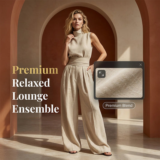 📢📢50% OFF !! ⏰Top & Wide-Leg Pant 2-Piece Set