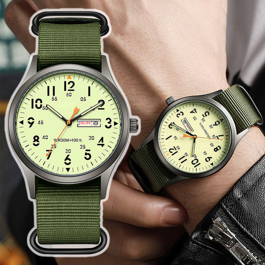 🎁2026 New Arrivals 50% OFF💥Men's Quartz Watch with Luminous Display – Dual Glow, 30M Water Resistant, Date Window 🕶️