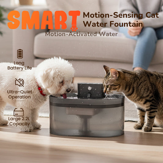 🔋 Cordless Sensor Cat Water Fountain — Battery-Powered, Ideal for Multi-Pet Households