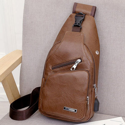 📢📢50% OFF !! ⏰Exquisite Gift - Men's Multifunctional High Quality Leather Chest Bag