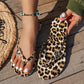 Leopard Print Flip-Flops with Heart Charm 🐆 A Little Wild, a Little Sweet – Slide into Summer with Style ✨