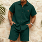 🎁2026 New Arrivals 50% OFF💥Men's Waffle Knit Short Sleeve Shirt & Shorts Set
