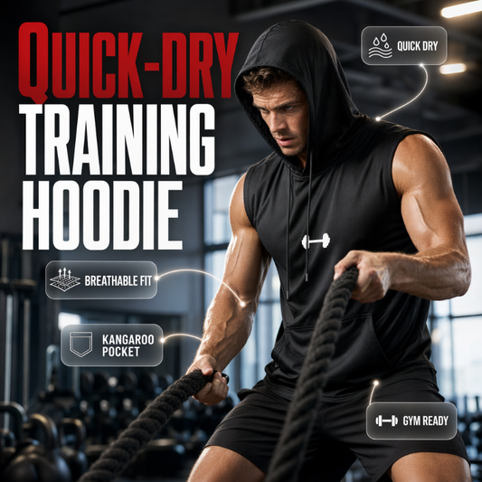 🏋️ Men's Athletic Sleeveless Hoodie Vest —  Breathable Moisture-Wicking | Perfect for Workout & Running