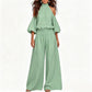 🎉 LIMITED TIME 50% OFF! 🌸 Women's Cold Shoulder Halter Neck Top & Wide-Leg Trousers Set – Boho Elegance & Linen-Like Breathability ✨