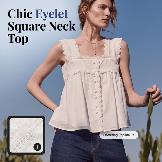 📢📢50% OFF !! ⏰Women's Vintage Square Neck Sleeveless Top