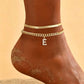 🌸 50% OFF NOW! ✨ Dainty Layered Gold Initial Anklets – Elegant design, lightweight & adjustable – Perfect for everyday charm & gifting 💛