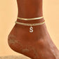 🌸 50% OFF NOW! ✨ Dainty Layered Gold Initial Anklets – Elegant design, lightweight & adjustable – Perfect for everyday charm & gifting 💛