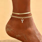 🌸 50% OFF NOW! ✨ Dainty Layered Gold Initial Anklets – Elegant design, lightweight & adjustable – Perfect for everyday charm & gifting 💛