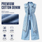 🎉 2026 Sale — Over 24,000 Sold! 💞 Women Sleeveless High Slit Denim Vest Dress Longline Jean Jacket