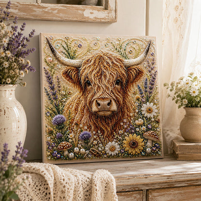🏆 Last Day Special Price £9.99🦉💛 Highland Cow Pearl Art DIY Kit – Relaxing DIY Craft to Create Stunning Coastal Artwork
