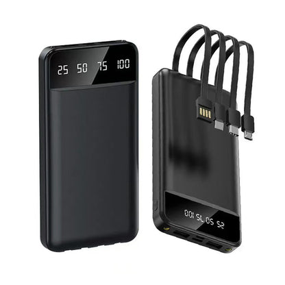 Portable Power Bank with 4 Built-in Cables