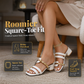 👡✨ Square-Toe Chunky Heel Sandals – 50% OFF! Polished color-block, steady block heel, roomier fit – brunch to evening chic. 🏖️💖