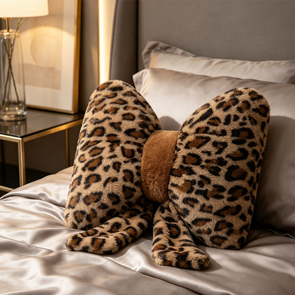 Leopard Print Bowknot Throw Pillow