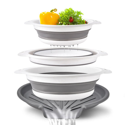 ⏳🔥LIMITED-TIME 50% OFF! ⏰🥗 Careluxpro 3-Piece Collapsible Colander Set – With Draining Base, Space Saving, For Fruit Veggies Pasta 🧺